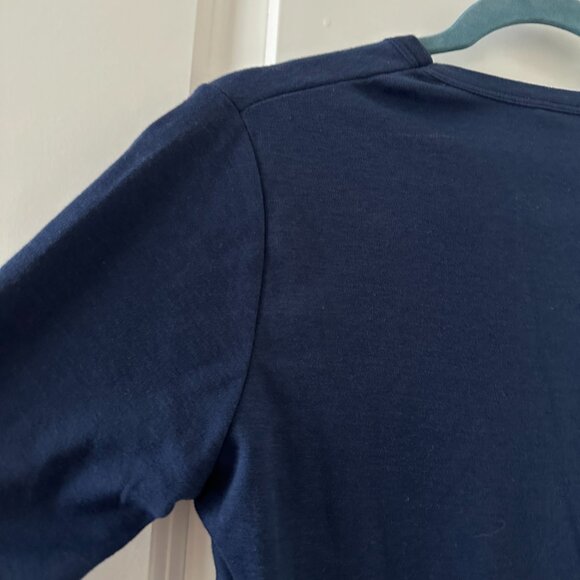 Vtg Cyn Les Blue Fall Hello Goodbye Fall Embroidery Long Sleeve Top Size Medium - Picture 10 of 16